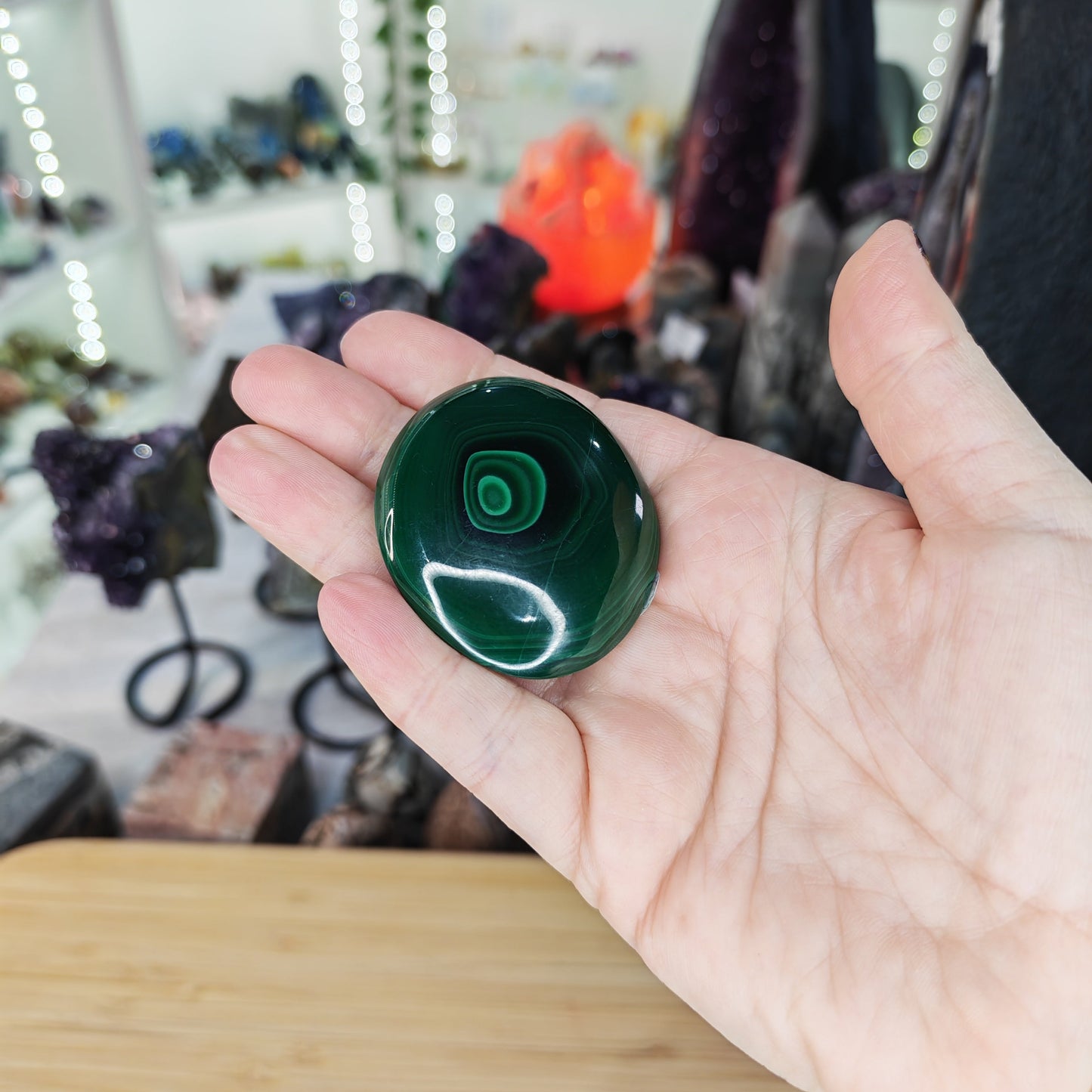 Malachite Palm Stone