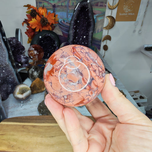 Mexican Pink Cotton Candy Agate Sphere
