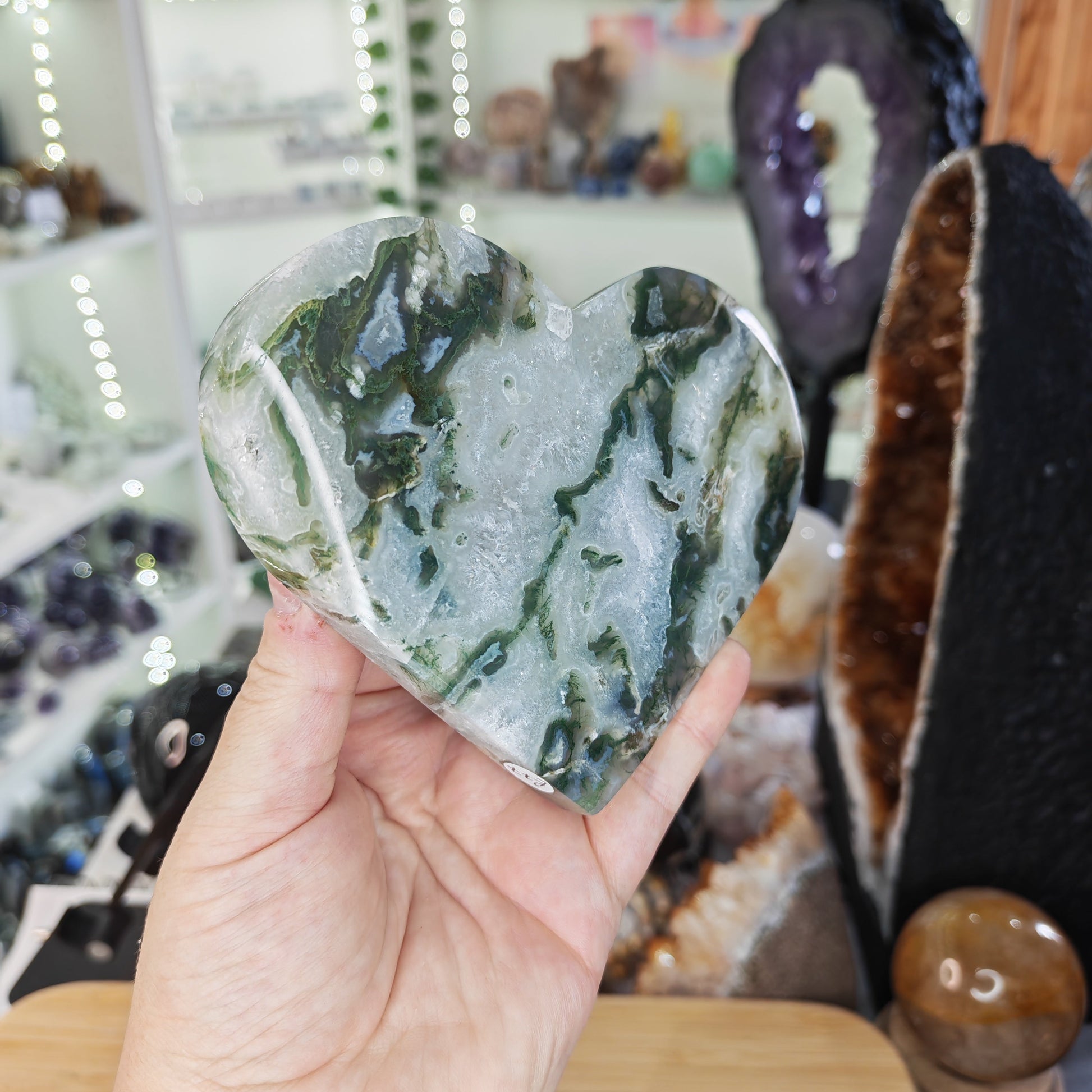 Moss Agate Heart