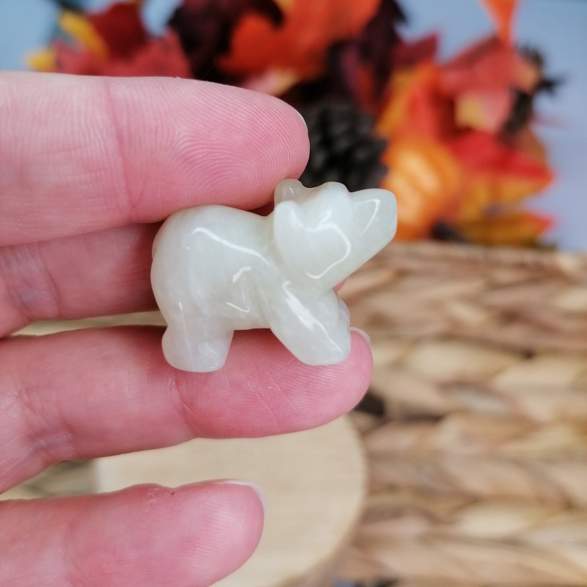 Light green New Jade bear crystal animal