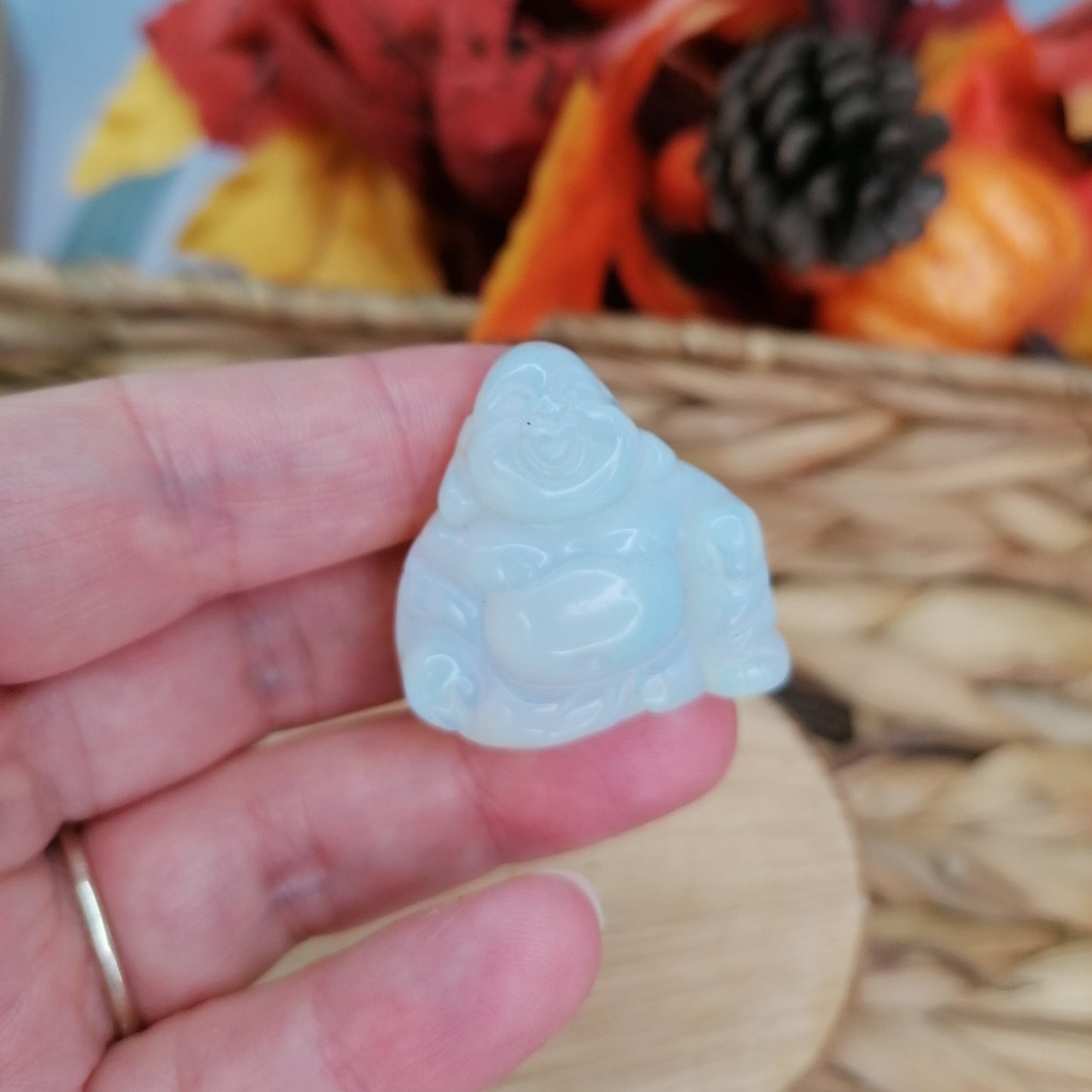 White Opalite Crystal Buddha