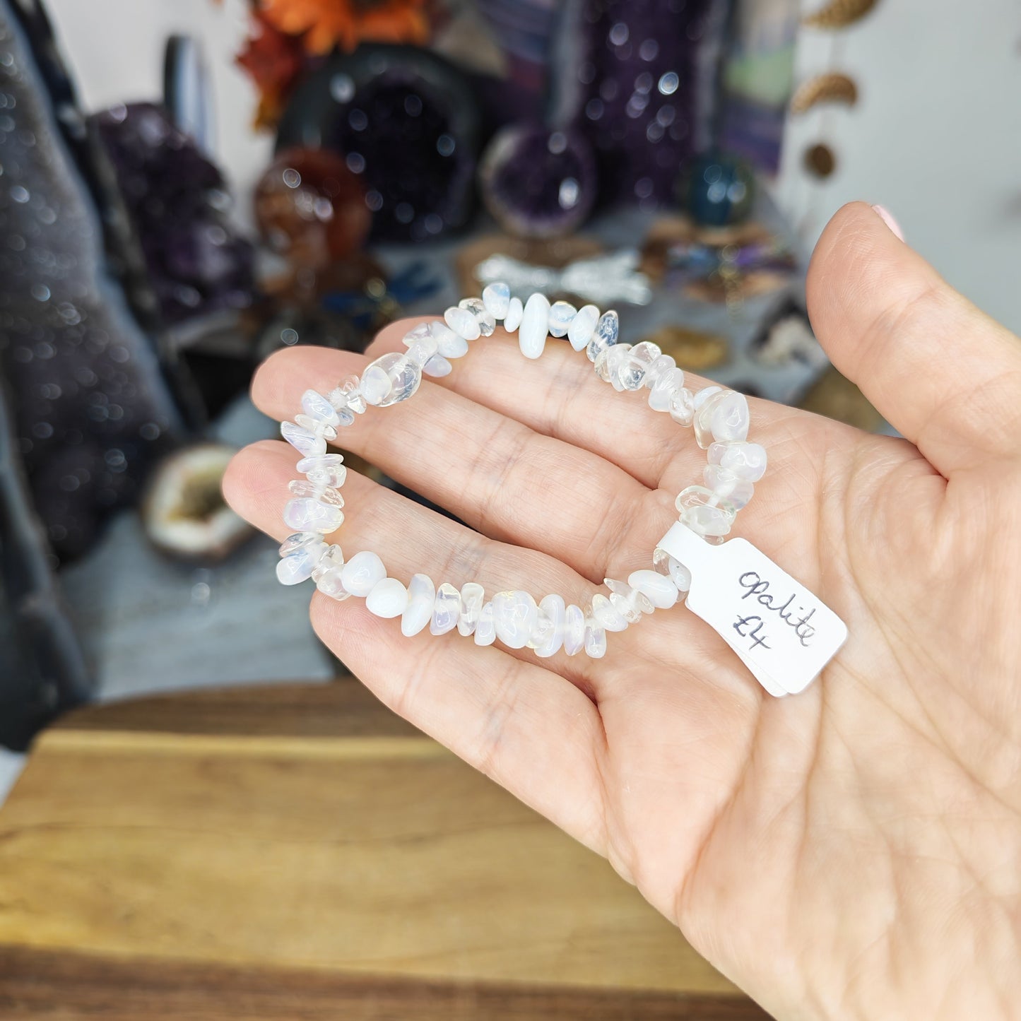 White Opalite Chip Bracelet