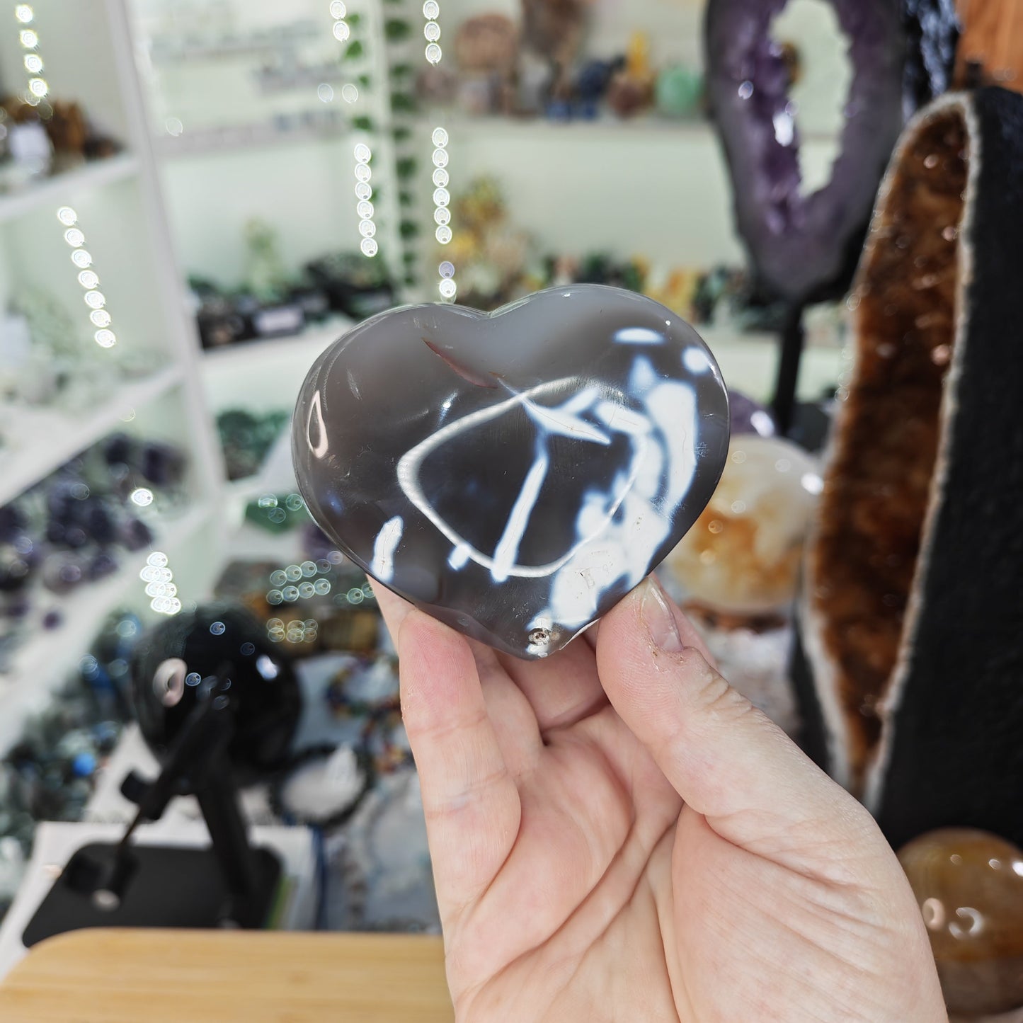 Orca Agate Heart