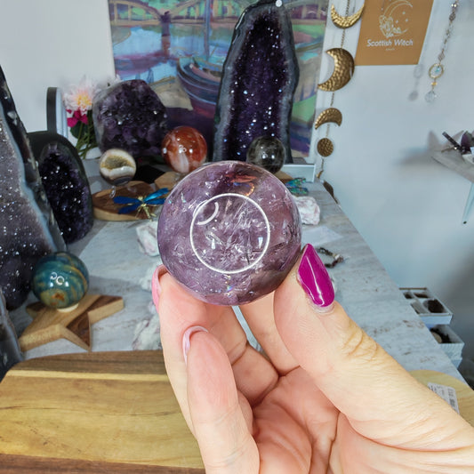 Phantom Amethyst Sphere with Rainbows