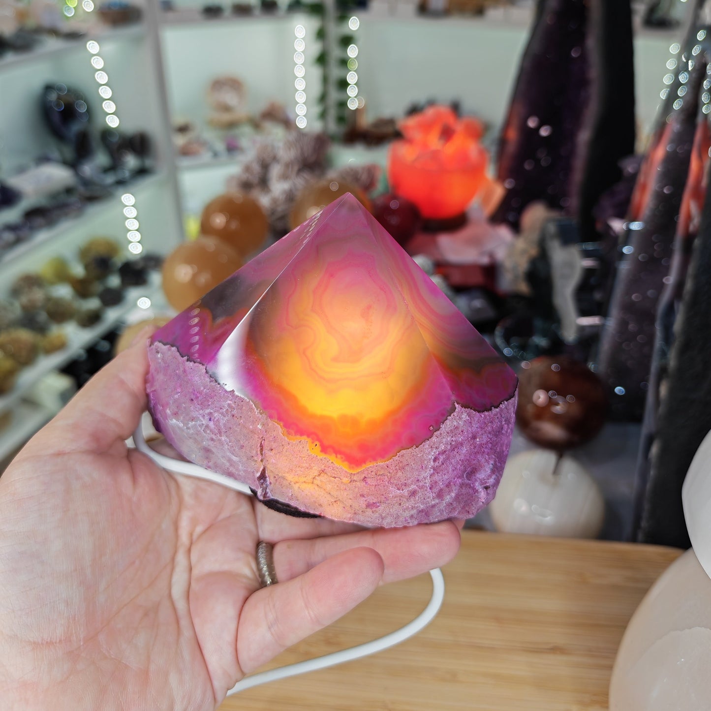 Pink Agate Lamp