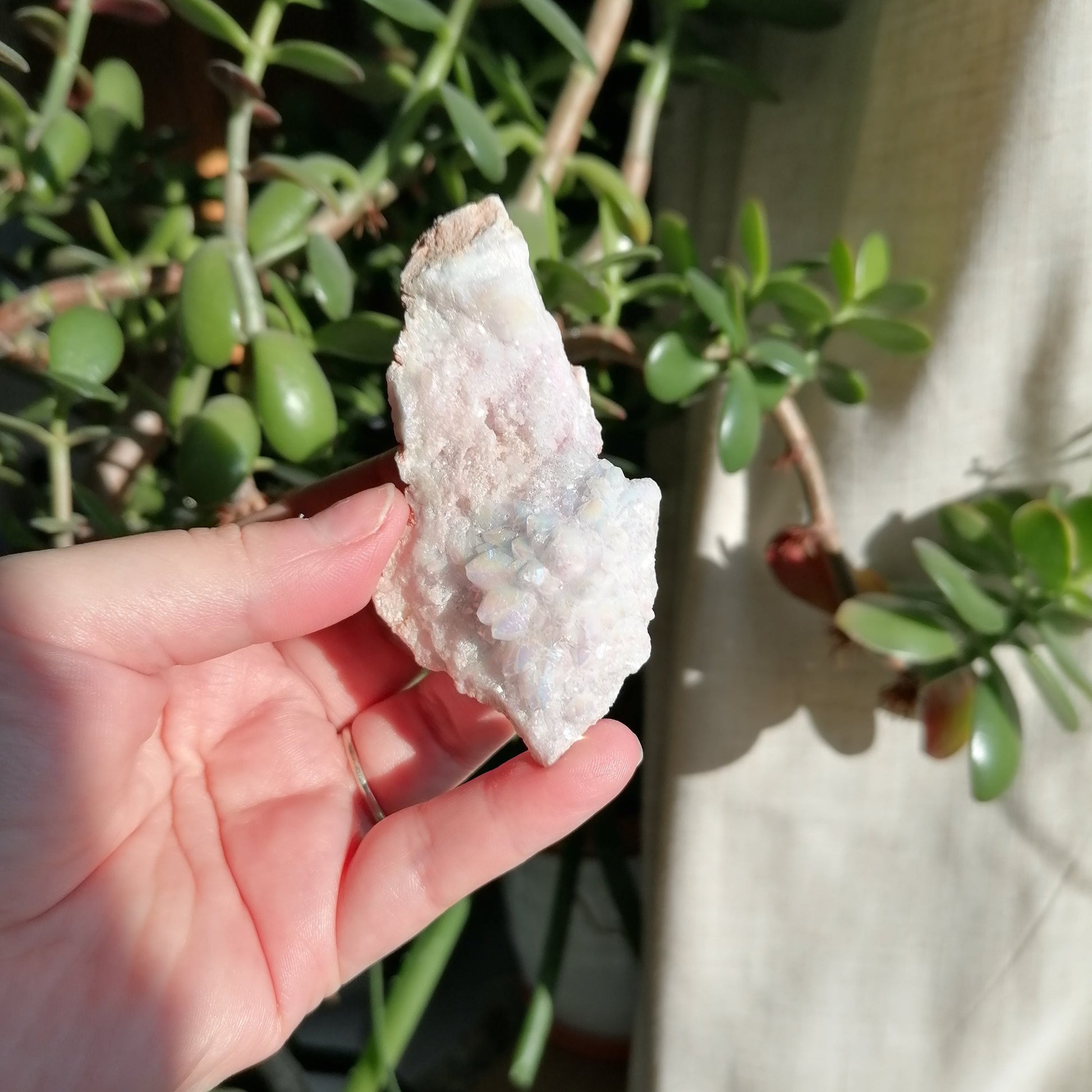 Pink Aura Quartz Cluster