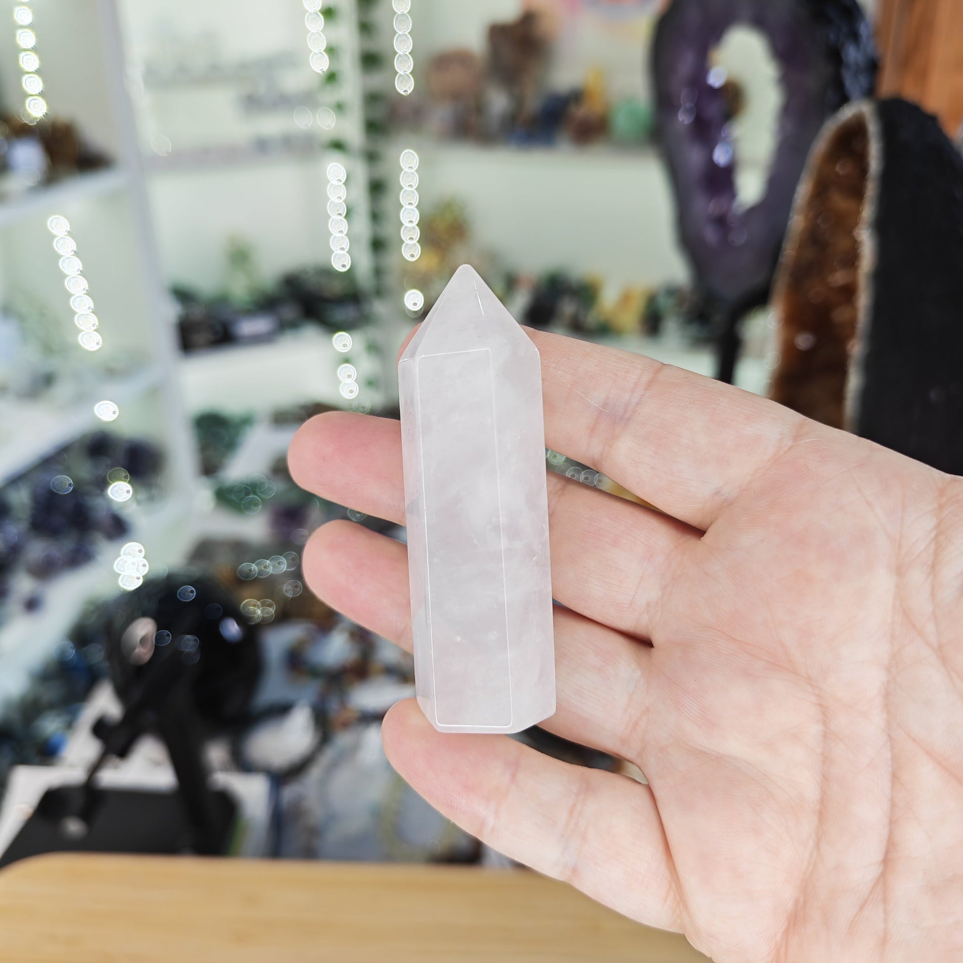 Pink Luna Rose Quartz Tower