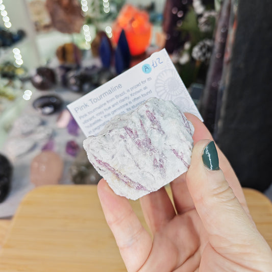 Pink Tourmaline in Quartz Option A