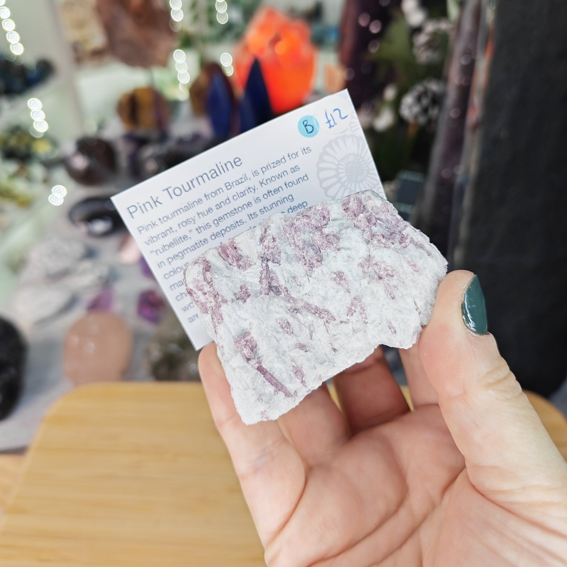 Pink Tourmaline in Quartz Option B