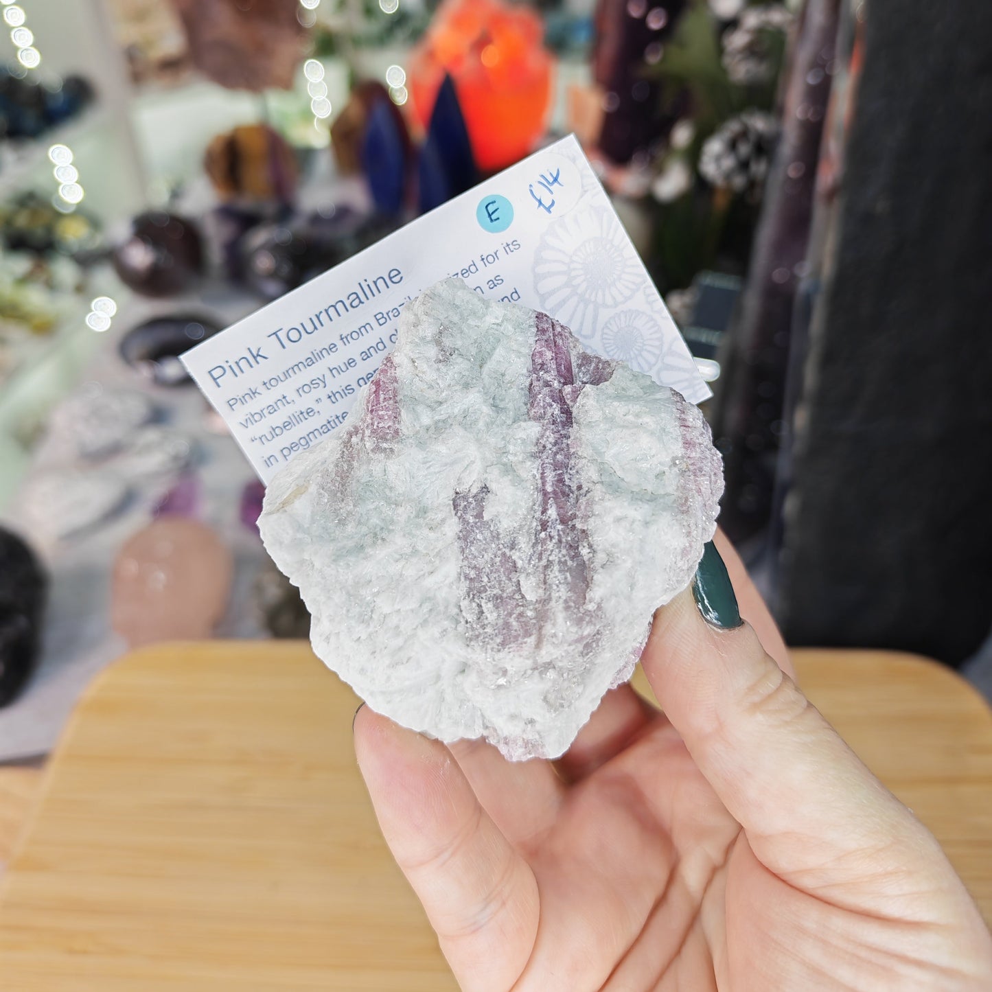 Pink Tourmaline in Quartz Option E