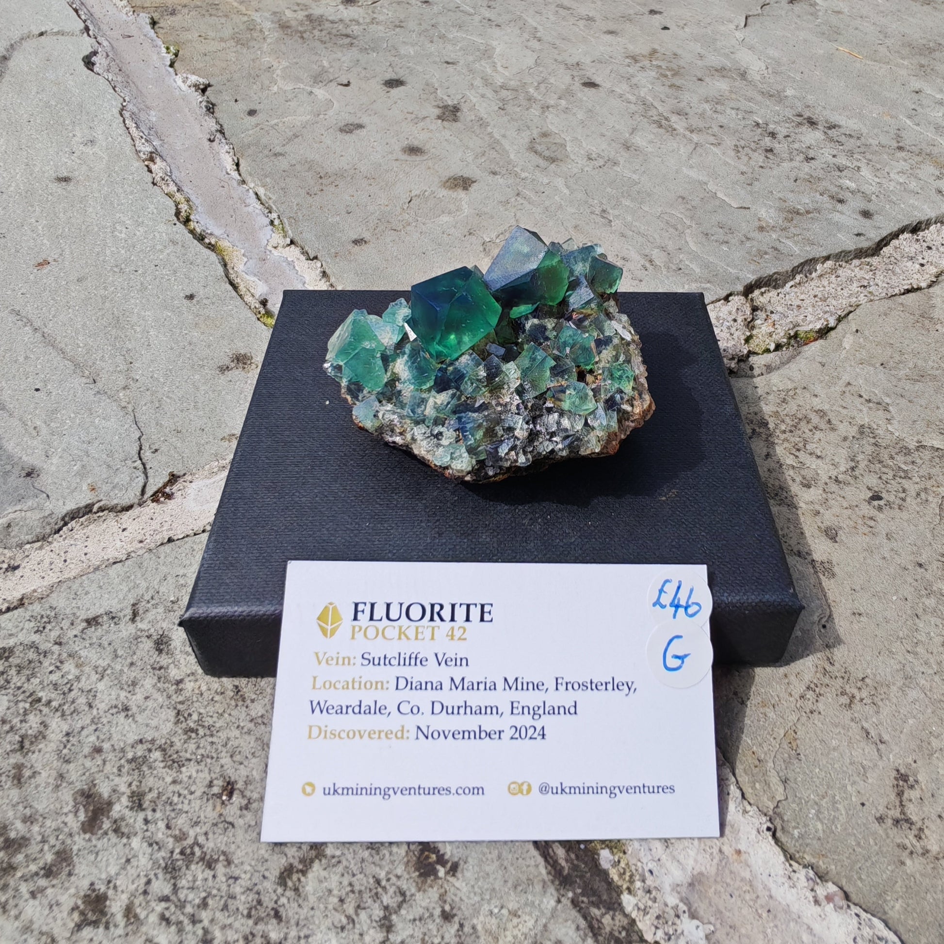 green blue Pocket 42 Fluorite collector grade specimen
