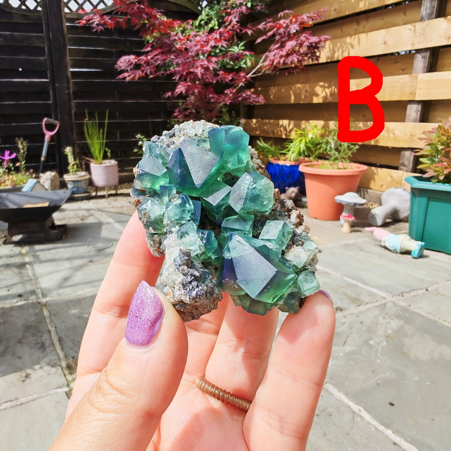 Green and Blue Pocket 42 UK Fluorite 
