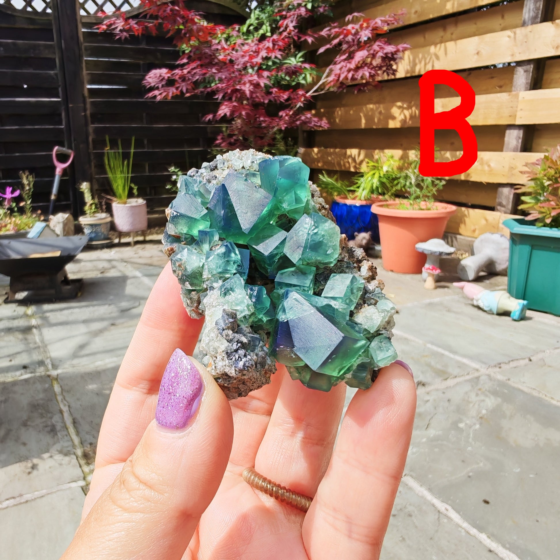 Green and Blue Pocket 42 UK Fluorite 