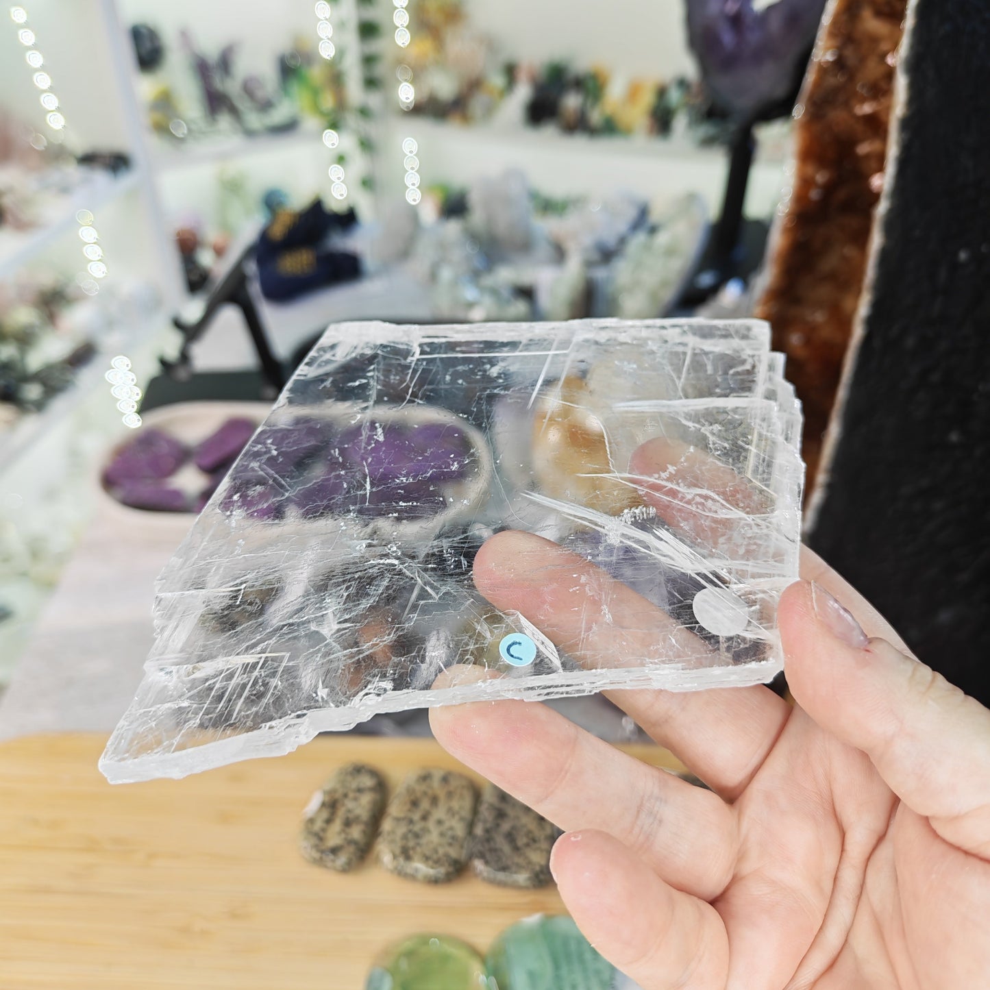 Pure Clear Selenite Slab C