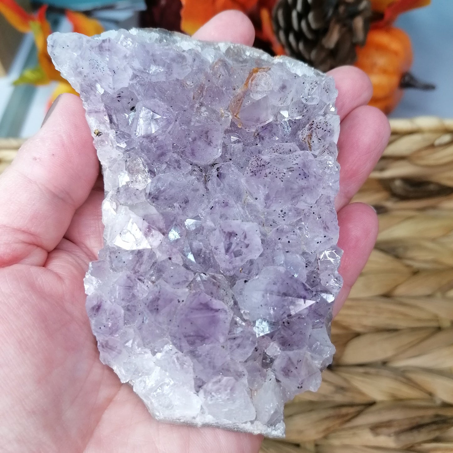 Purple Amethyst Cluster with lovely shades of purple and clear quartz