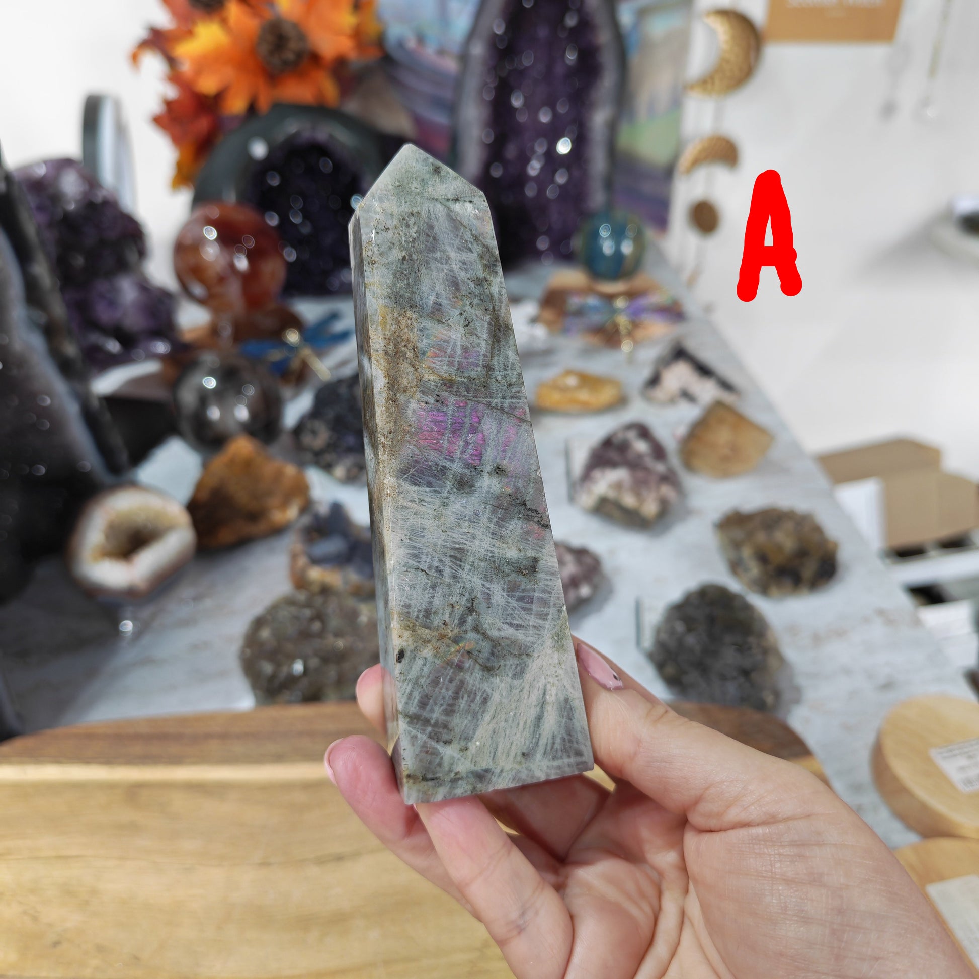 Purple Flash Labradorite Tower