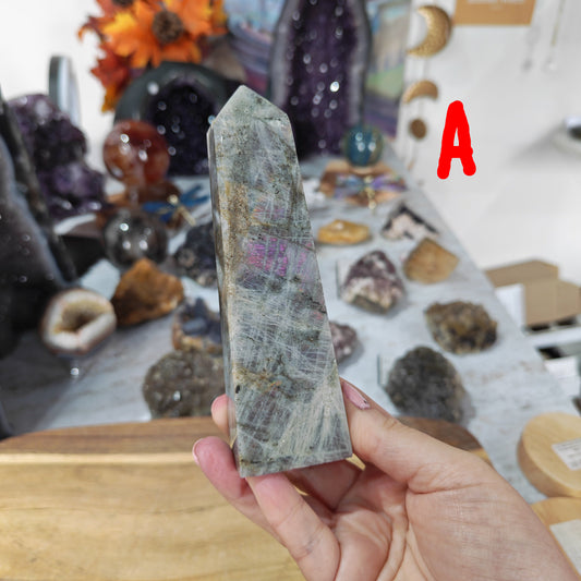 Purple Flash Labradorite Tower
