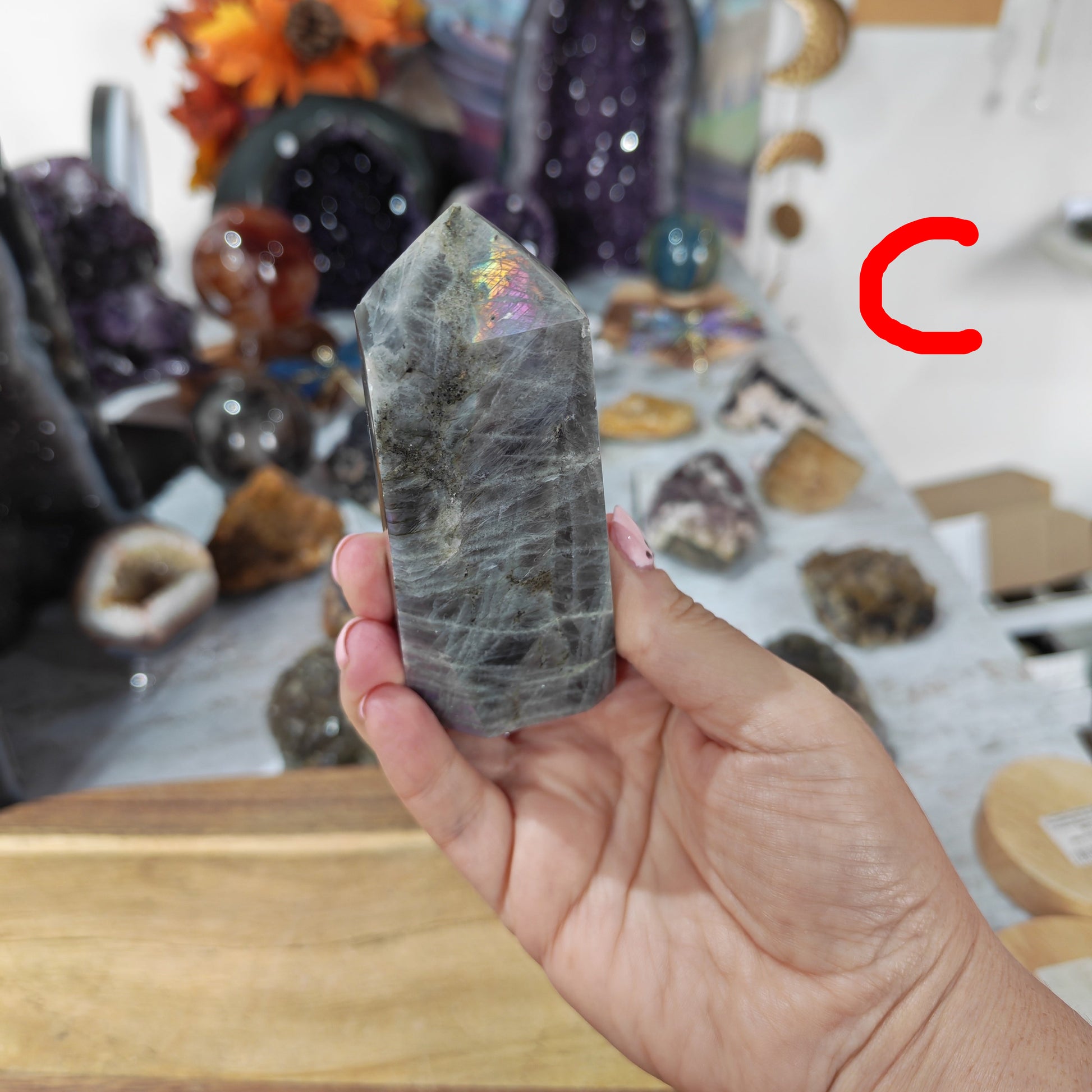 Purple Flash Labradorite Tower 