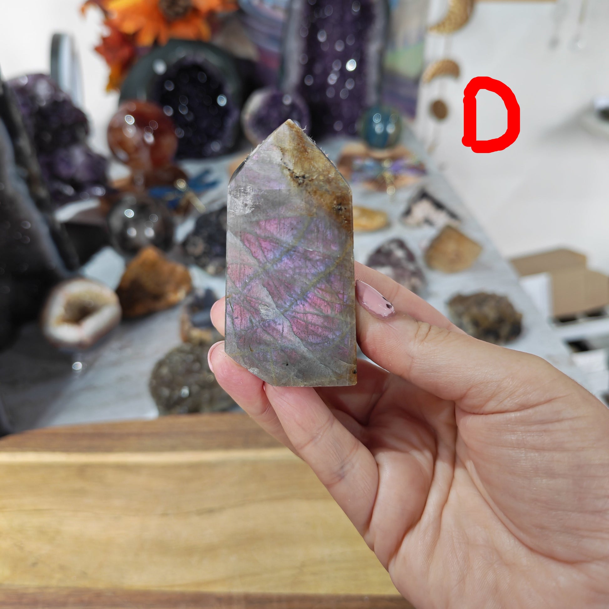 Purple Flash Labradorite Tower