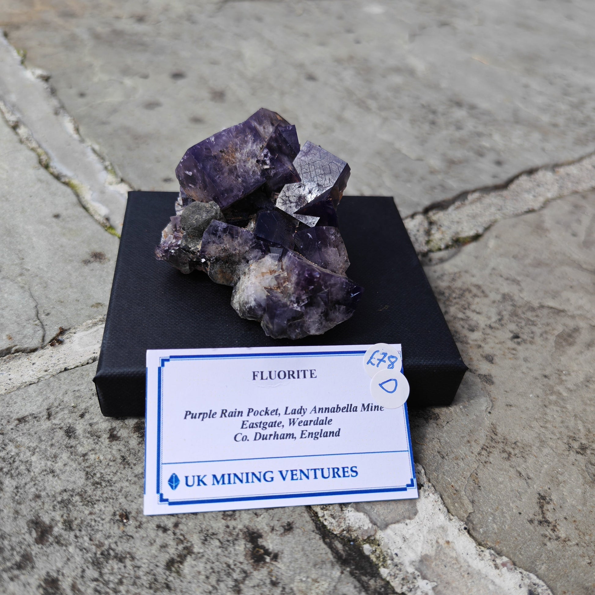 Purple Rain Pocket Fluorite Specimen with big purple cubes