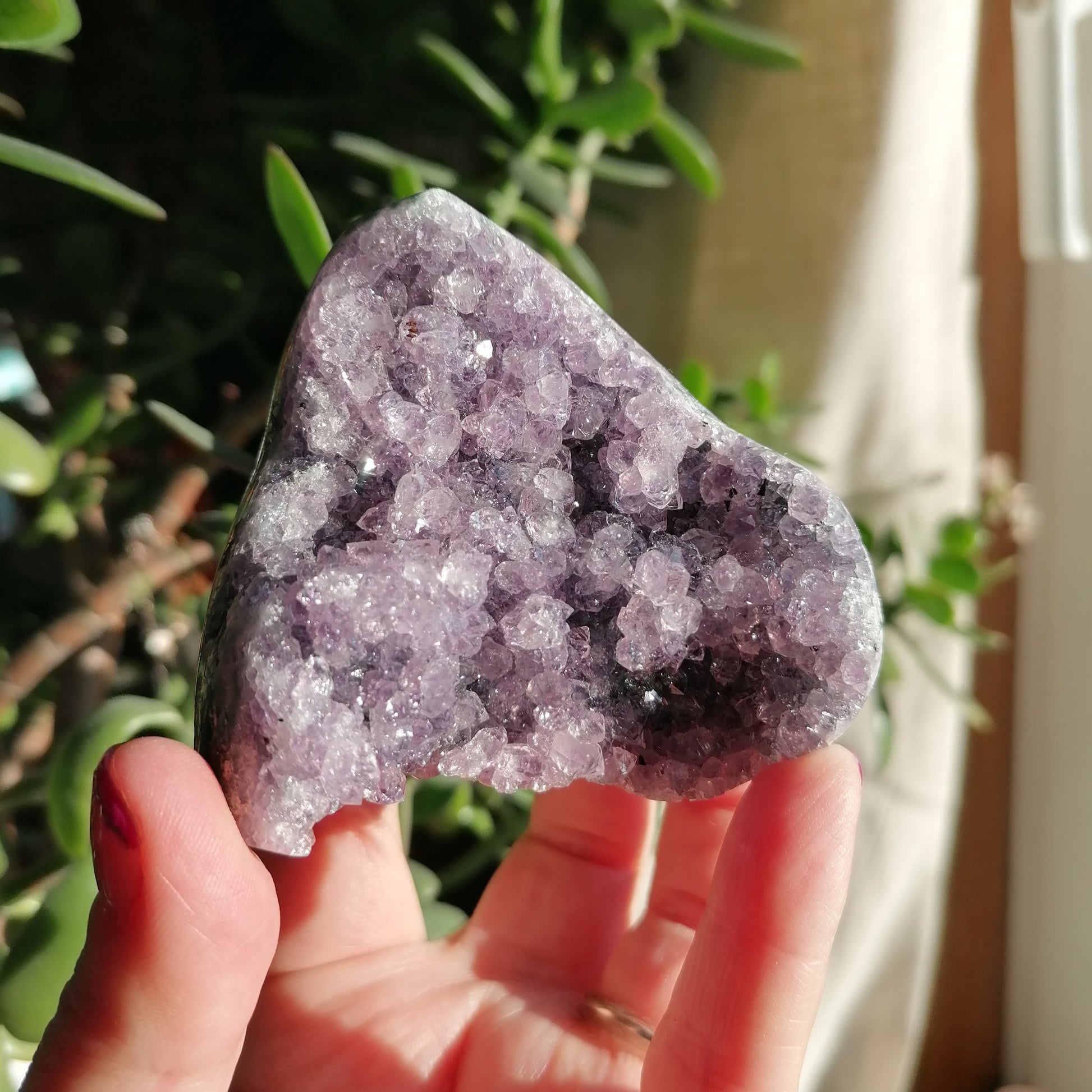 lilac sparkly purple rainbow sugar amethyst freeform that resembles a flame