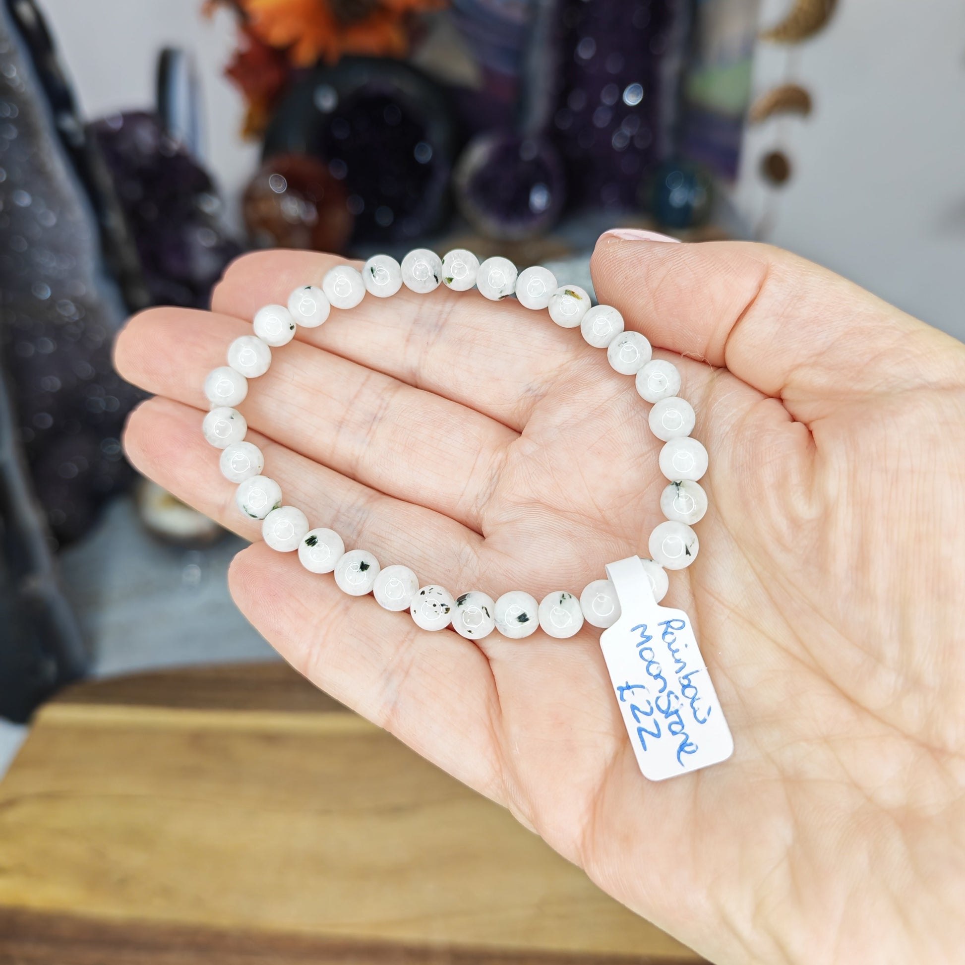 Rainbow Moonstone 6mm Bead Bracelet High Grade