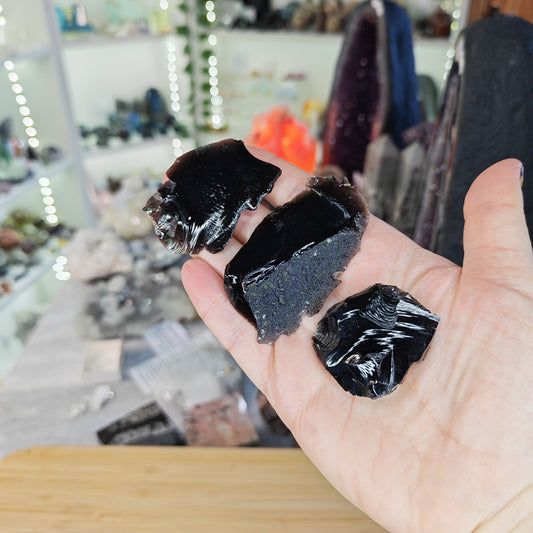 Raw Black Obsidian