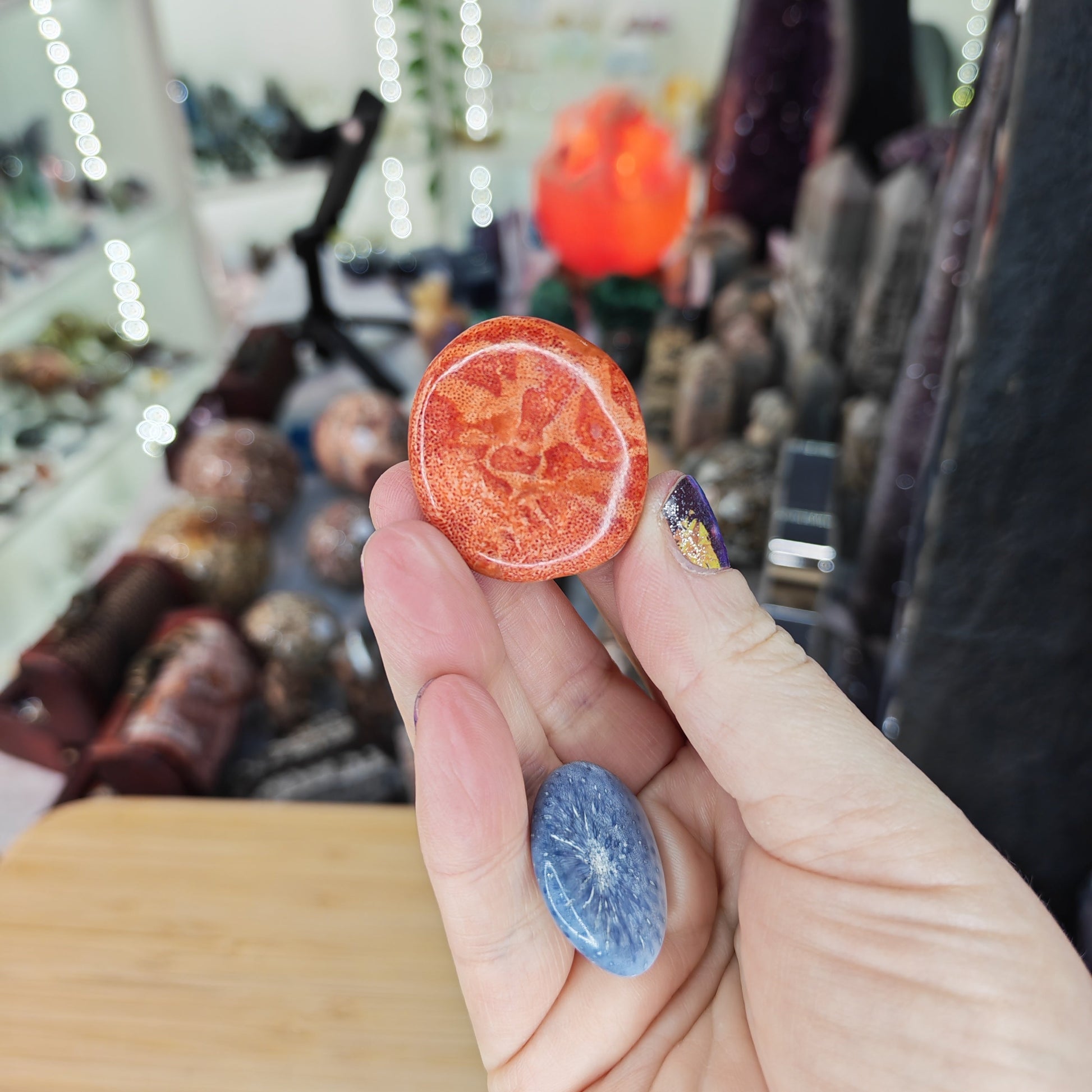 Red Coral Flat Stone