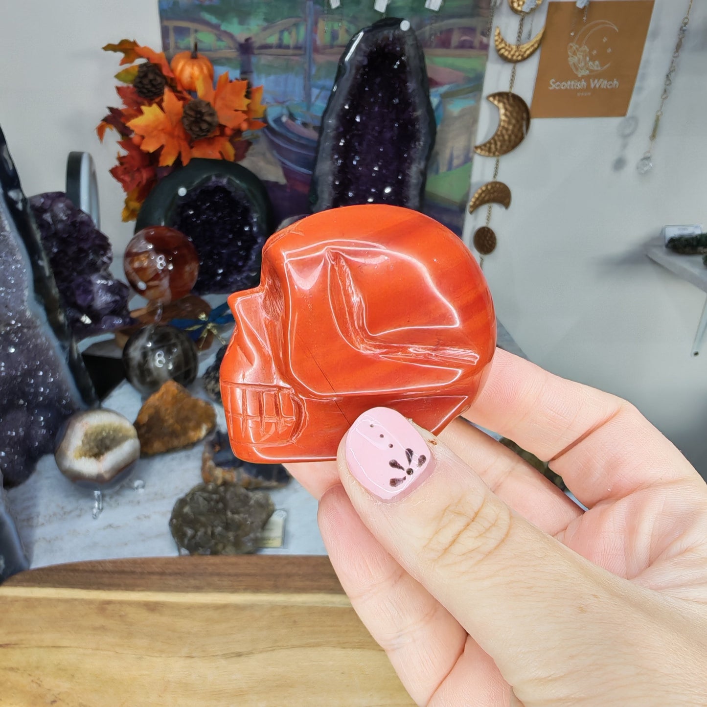 Red Jasper Carved Skull