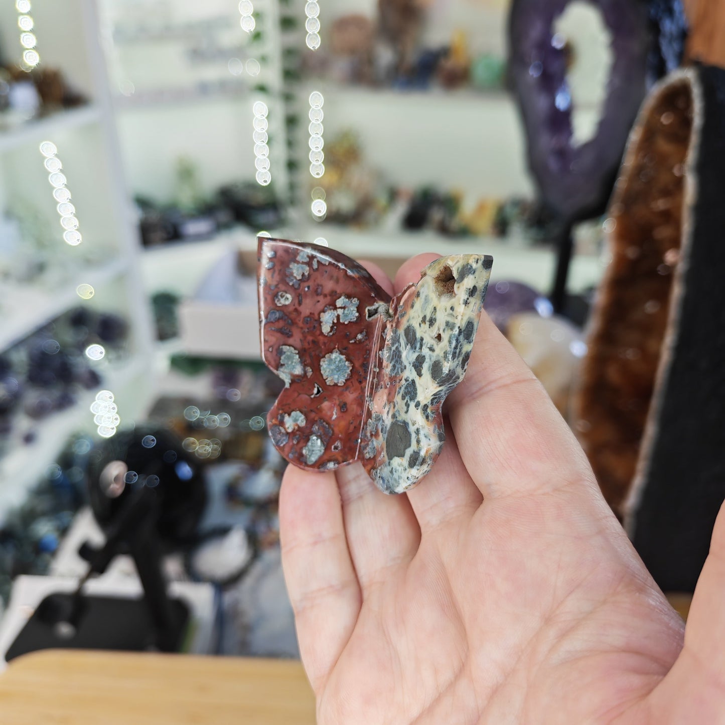 Red and Yellow Marcasite 3D Butterfly