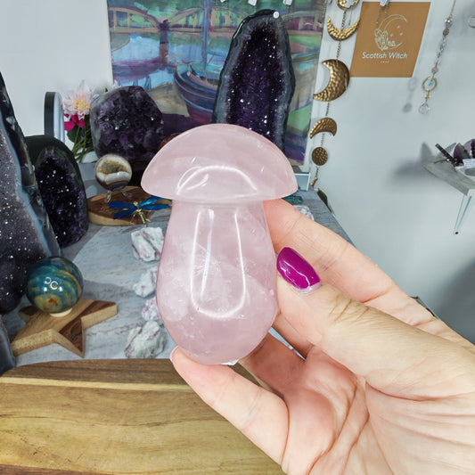 Pink Rose Quartz Mushroom