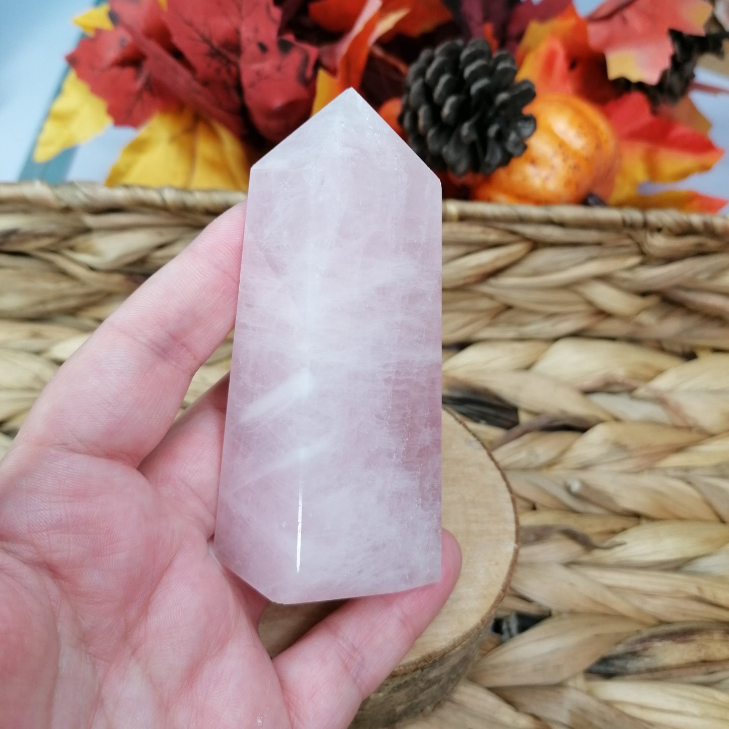 Pink Rose Quartz Obelisk Crystal Tower