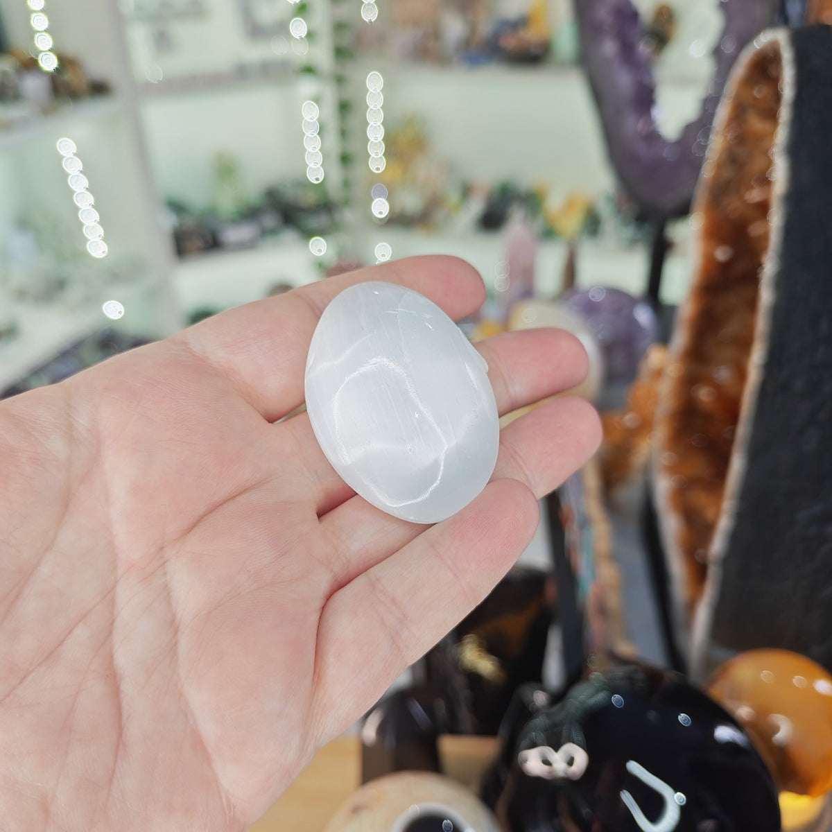 Selenite Palmstone