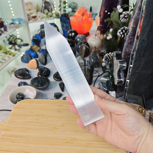 Selenite Pointed End Charging Plate
