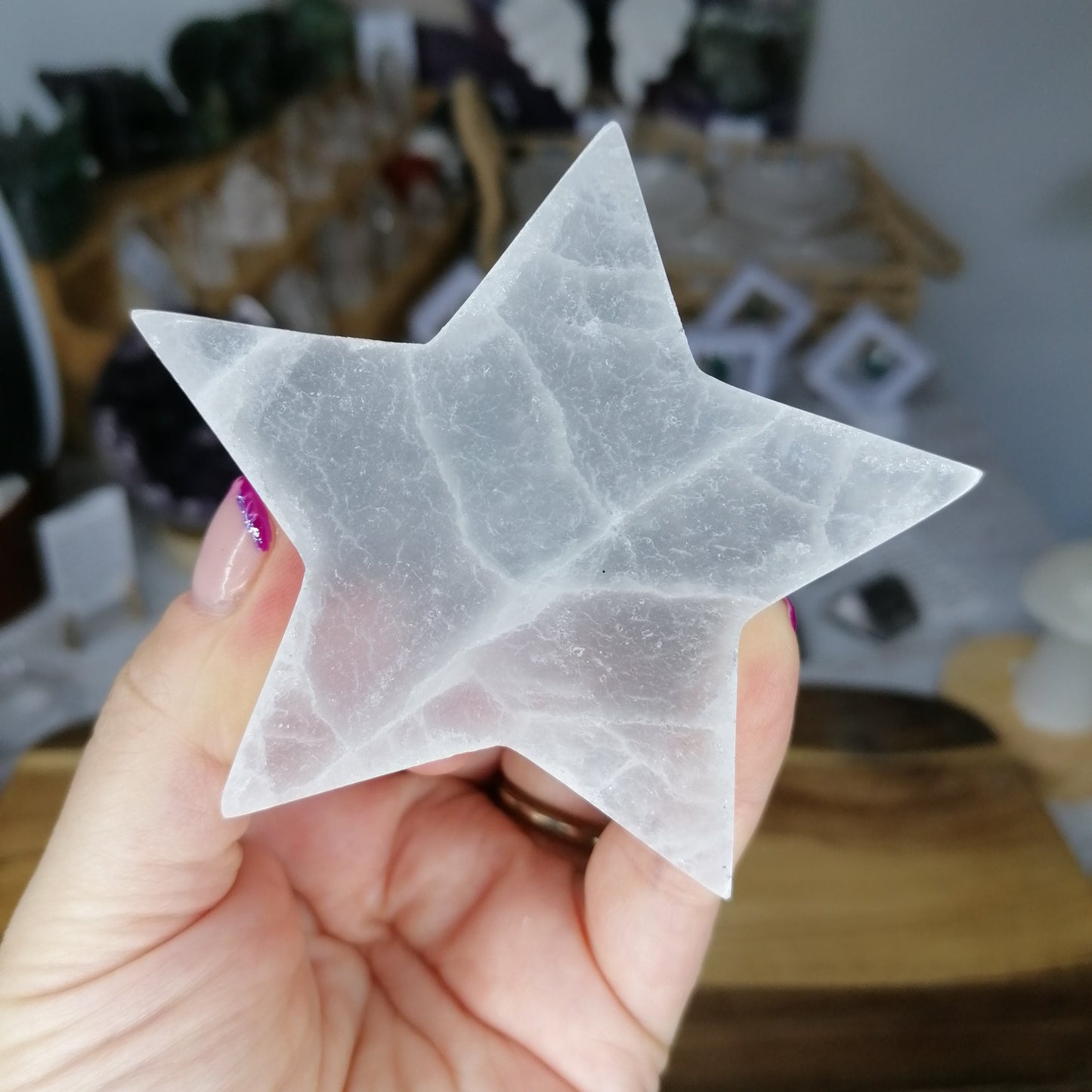 White Selenite Crystal Star