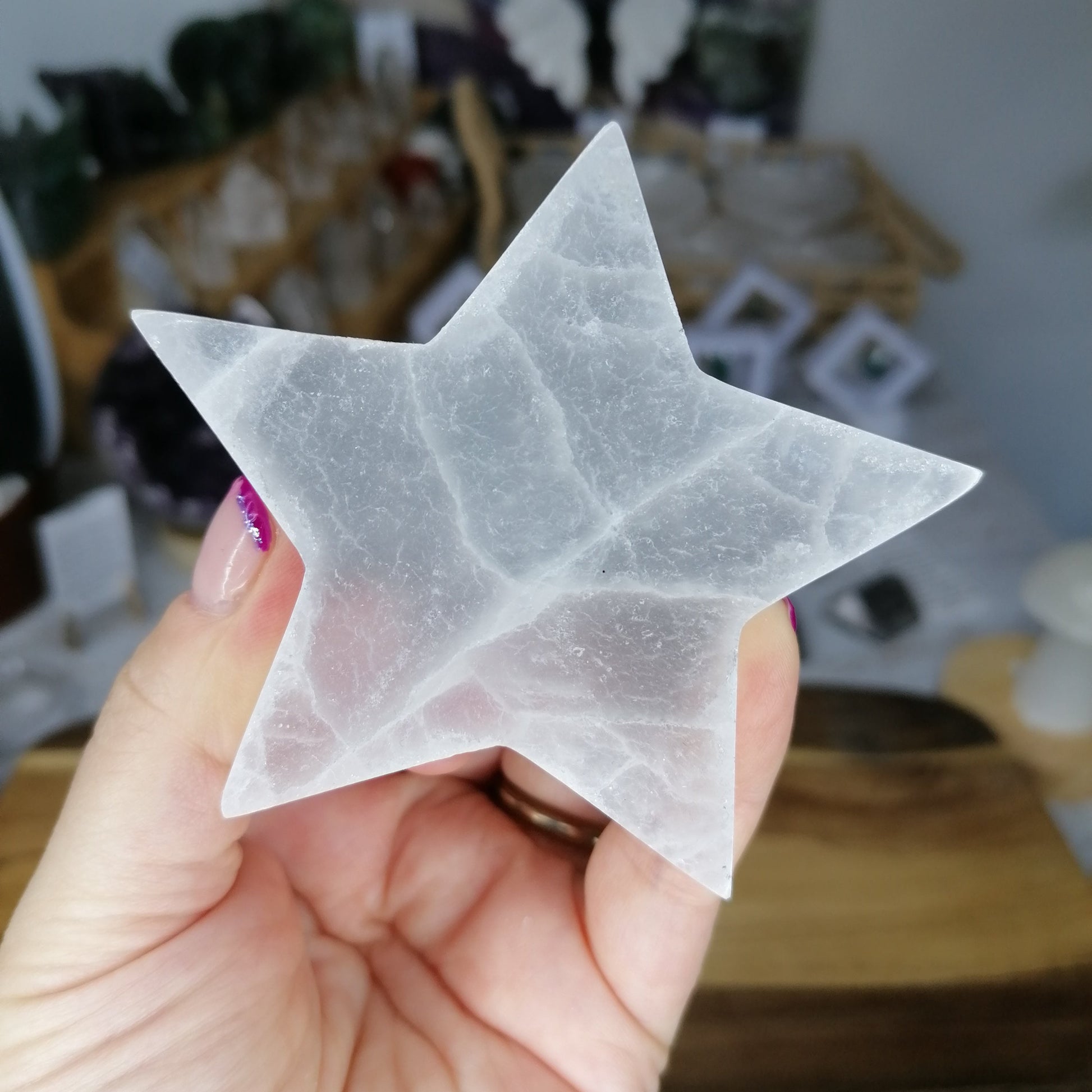 White Selenite Crystal Star