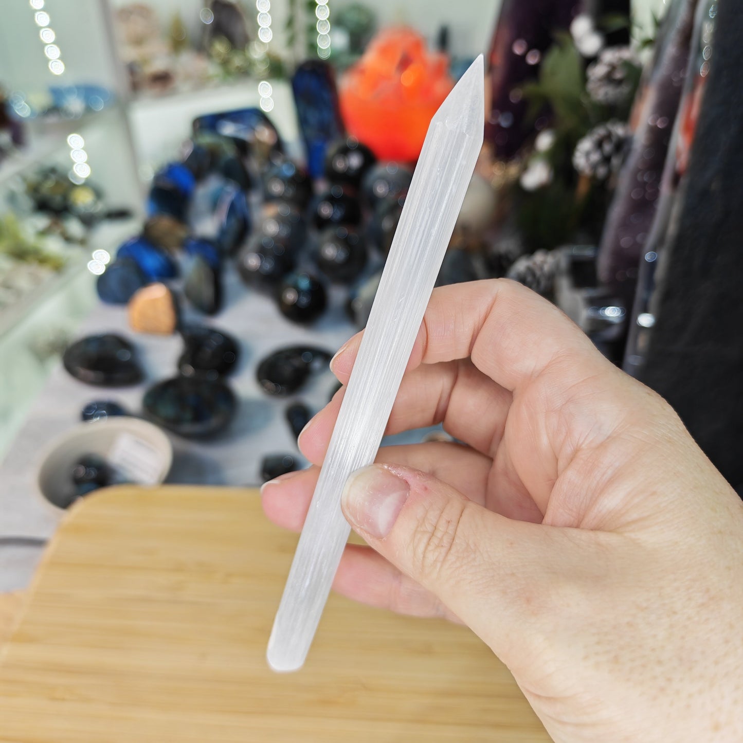 Selenite Thin Pencil Wand