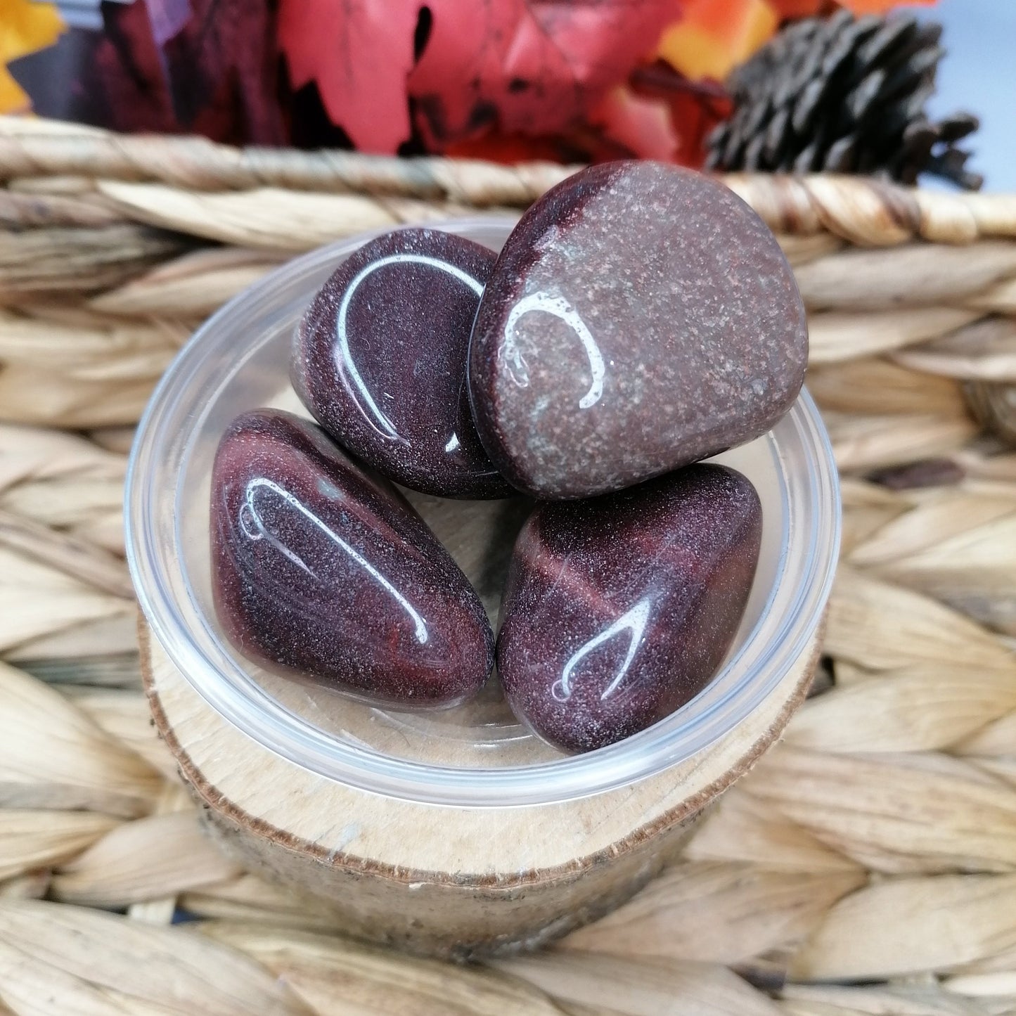 Burgundy and grey Shiva Stone Crystal Tumble