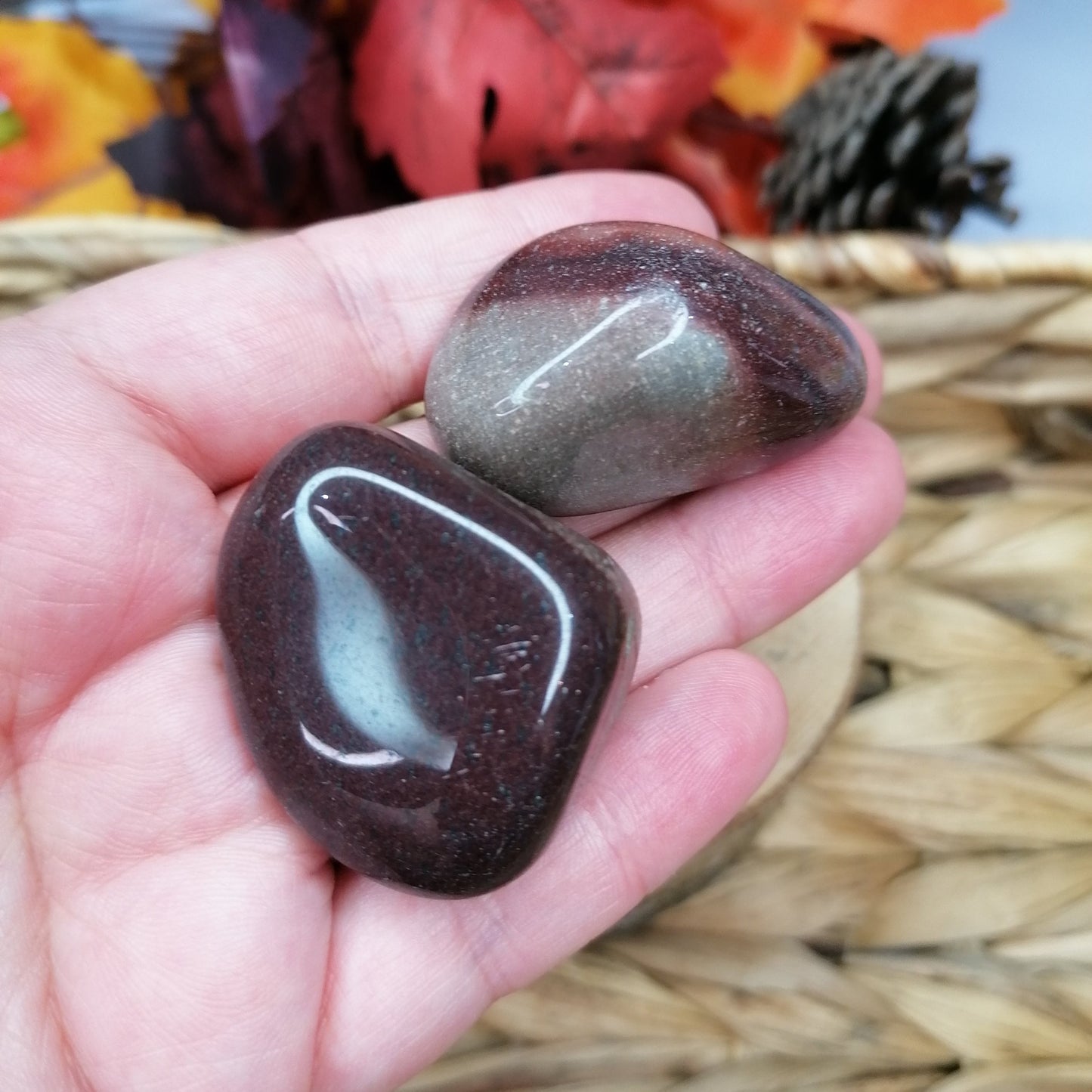 Brown red and grey Shiva Stone tumbles