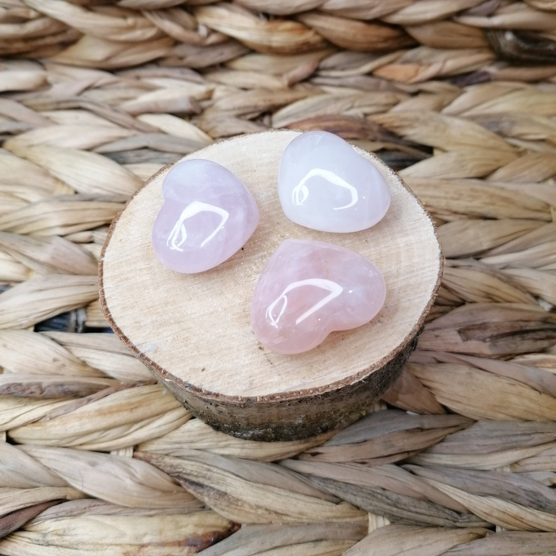 Small Pink Rose Quartz Hearts