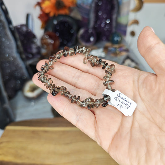 Brown Smokey Quartz Chip Bracelet