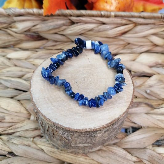 Blue Sodalite Chip Crystal Bracelet