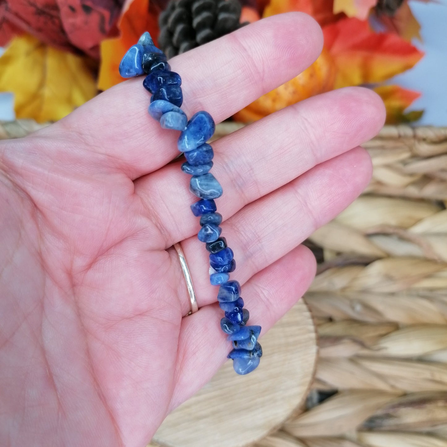 Dark Blue Sodalite crystal chip bracelet