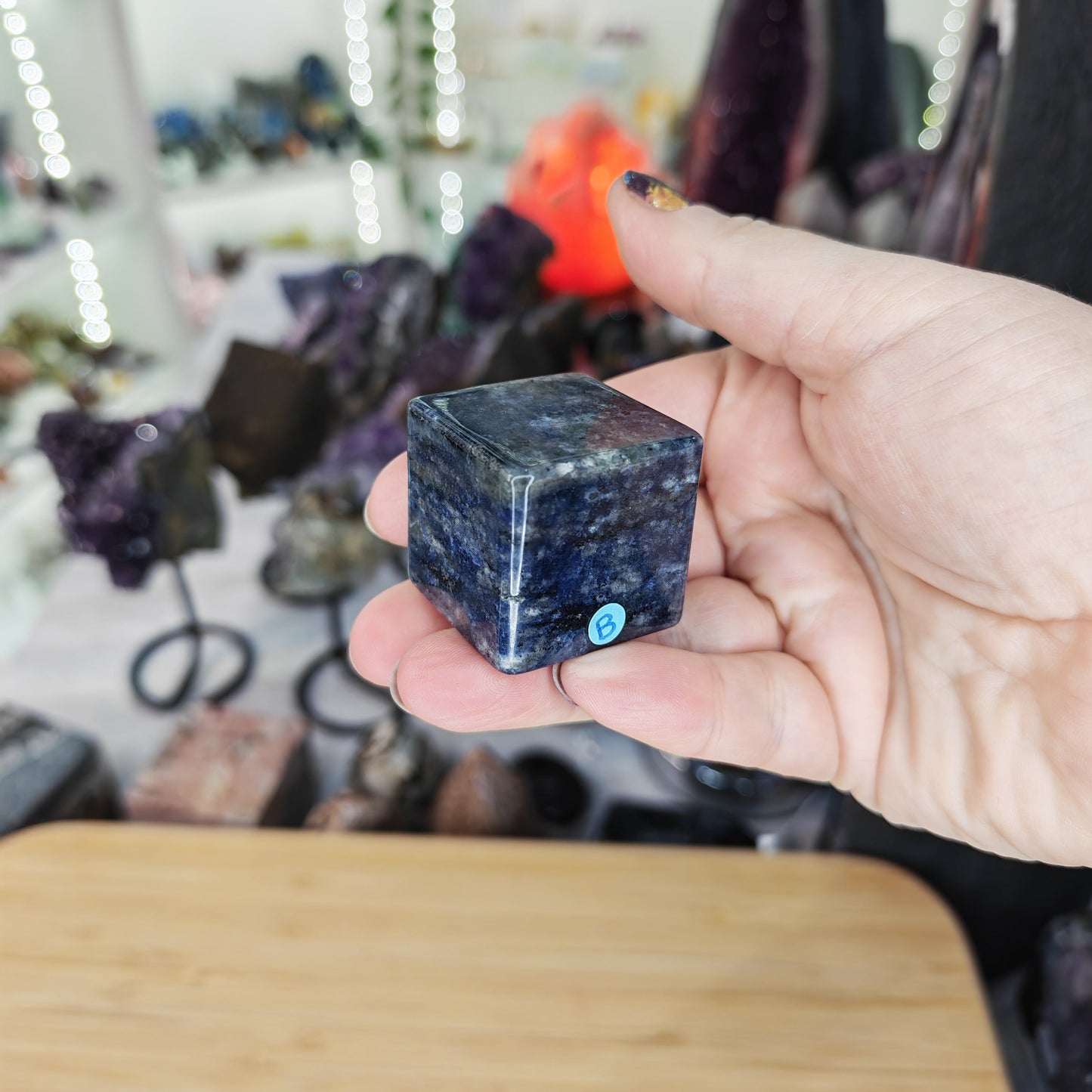 Sodalite Crystal Cube Option B