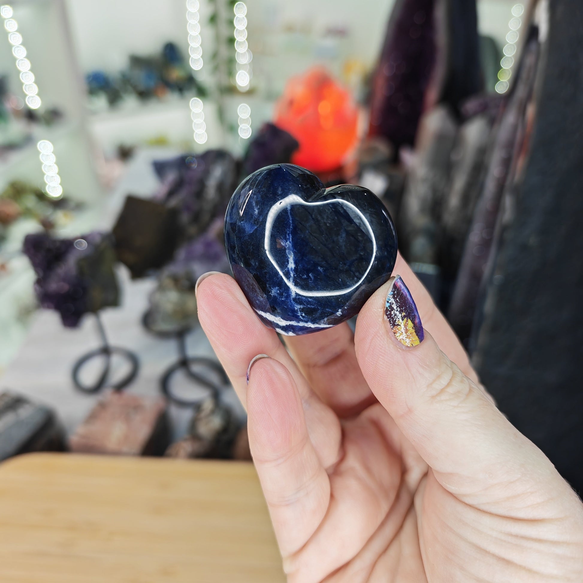 Sodalite Crystal Heart