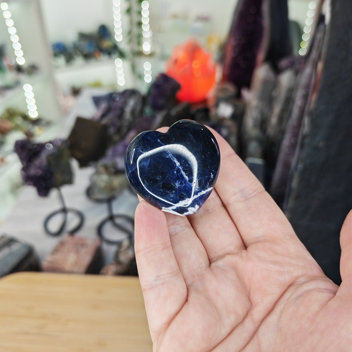 Sodalite Puff Heart
