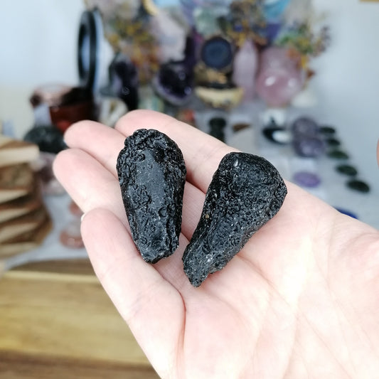 Black Tektite Droplets