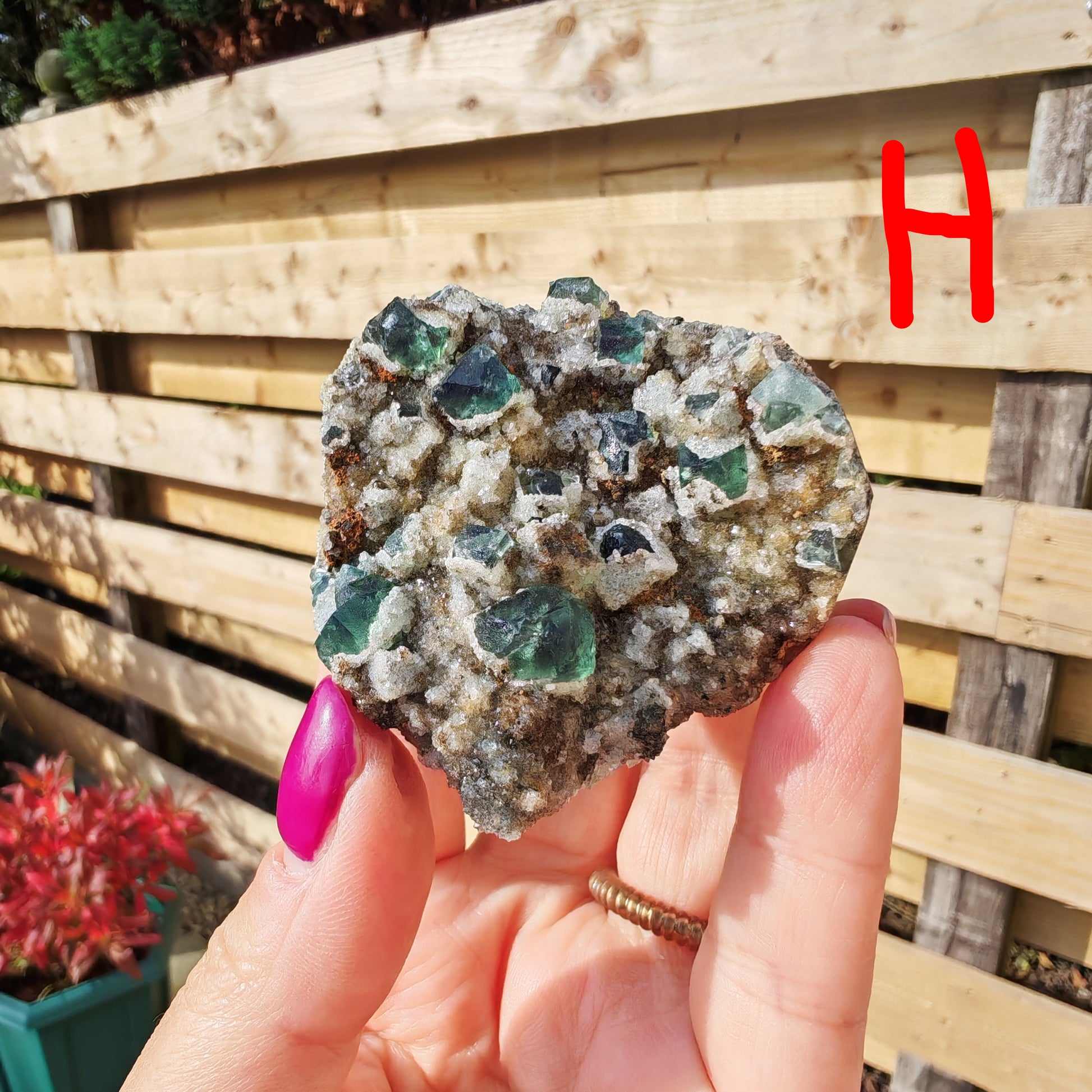 green UK Fluorite with quartz druzy from the Druzy Dreams Pocket