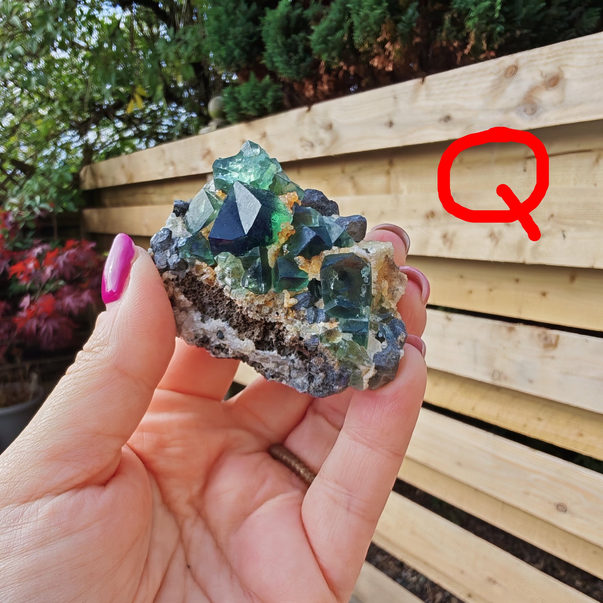 UK Fluorite Druzy Dreams Pocket with green fluorite, quartz with a golden hue and Galena