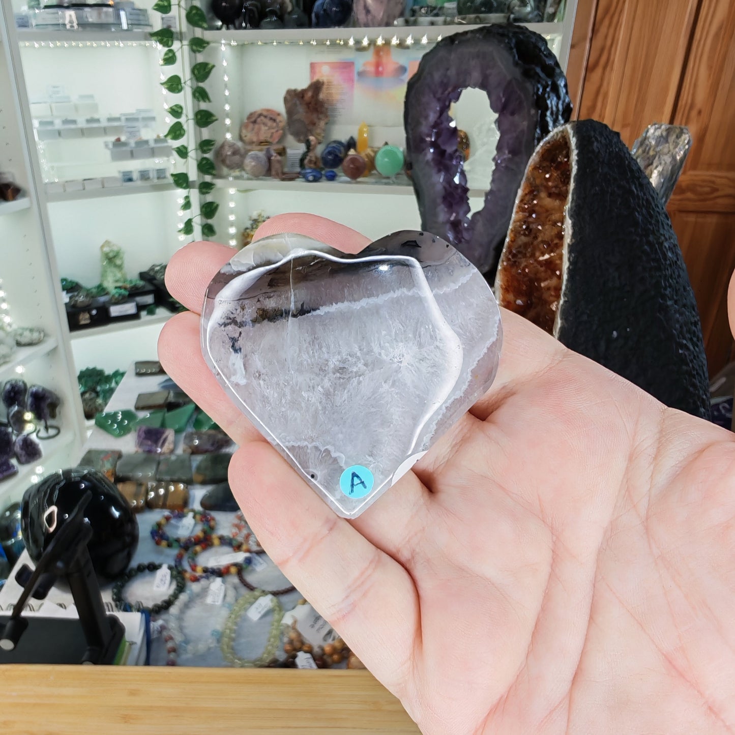 Volcano Agate Heart Option A